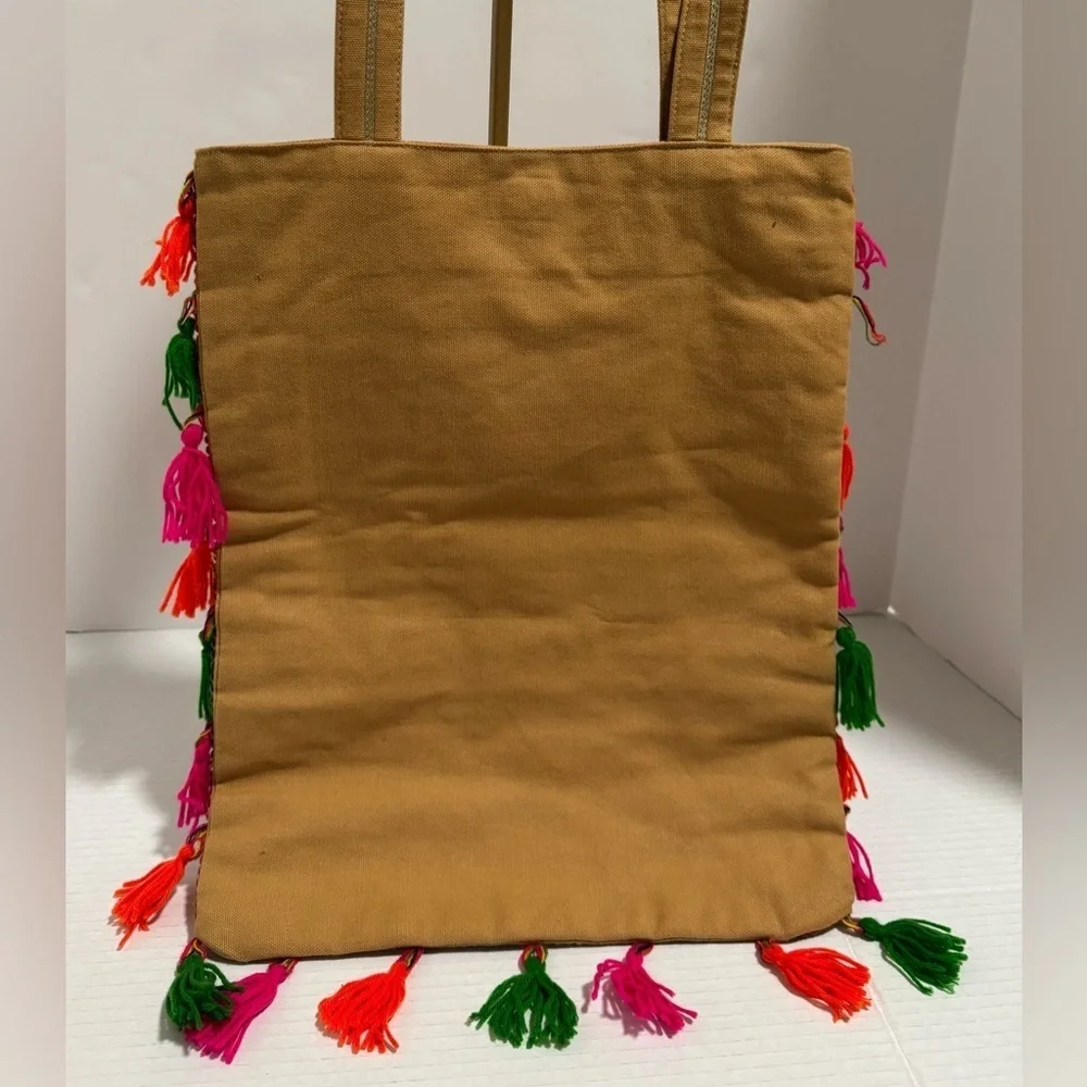 Scarves and glitter boho tote bag